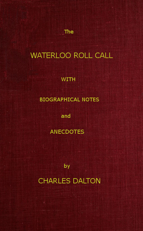 Cover of The Waterloo Roll Call