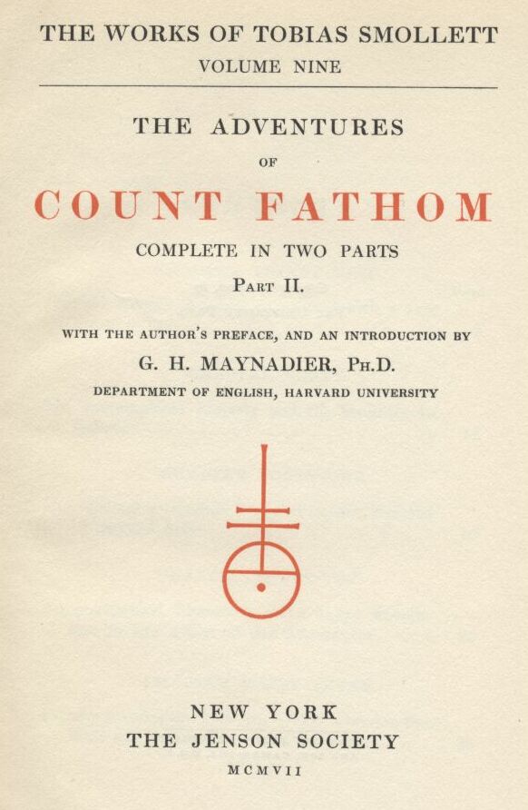 Cover of The Adventures of Ferdinand Count Fathom — Complete